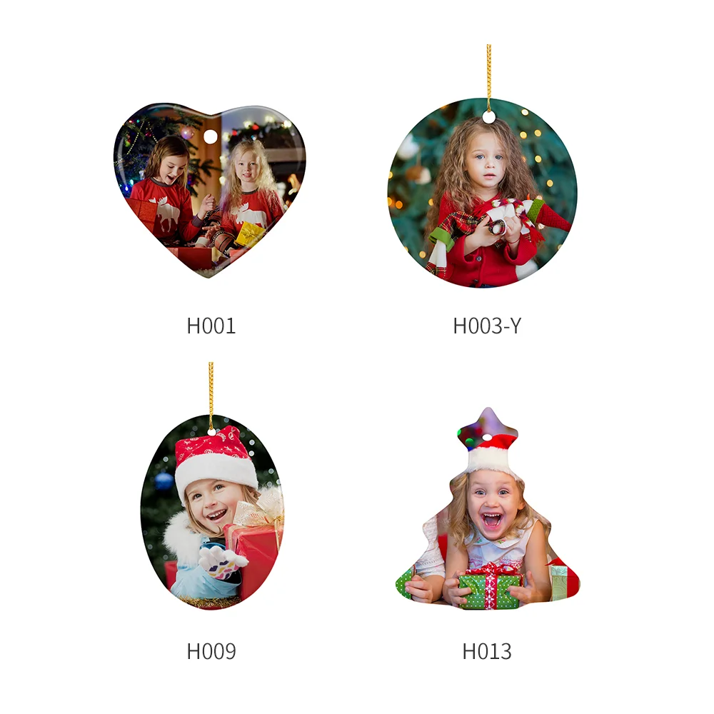 Sublimation Ceramic Ornament Round with Gold String (2.75inch, Double-sided White) thumbnail 9