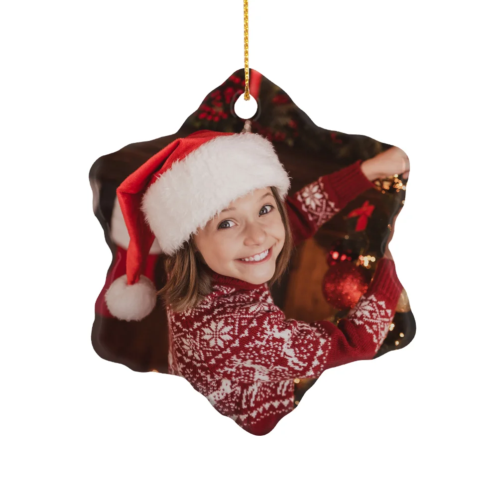 Sublimation Ornament Blanks Ceramic Hanging Christmas Ornaments (4inch, Snow) thumbnail 2