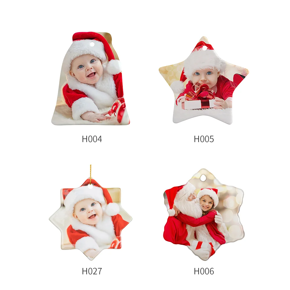 Sublimation Ornament Blanks Ceramic Hanging Christmas Ornaments (4inch, Snow) thumbnail 3