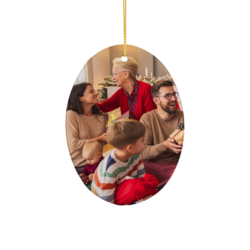 Sublimation Ornament Blanks Ceramic Hanging Christmas Ornaments Ball (3inch, Oval)