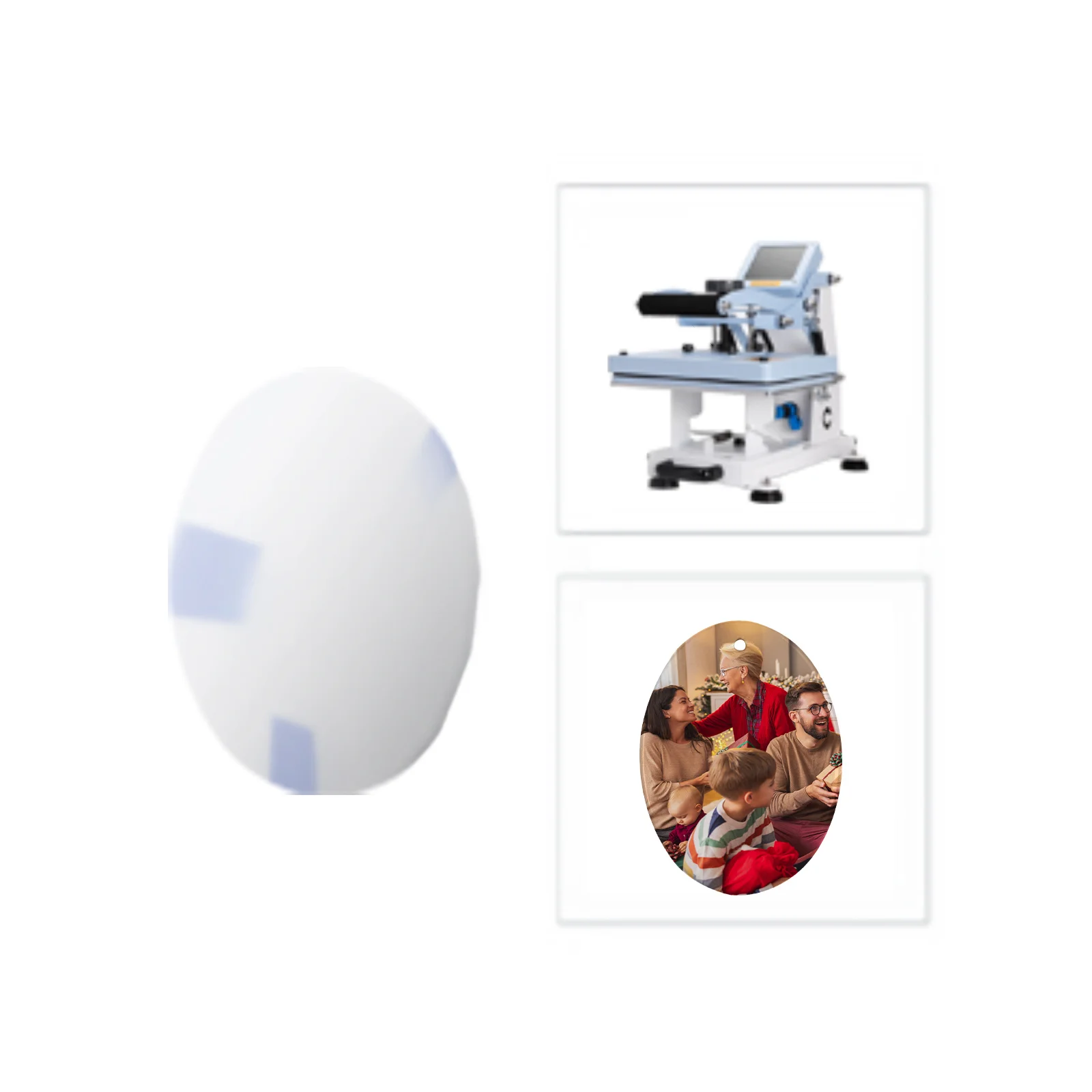 Sublimation Ornament Blanks Ceramic Hanging Christmas Ornaments Ball (3inch, Oval) thumbnail 4