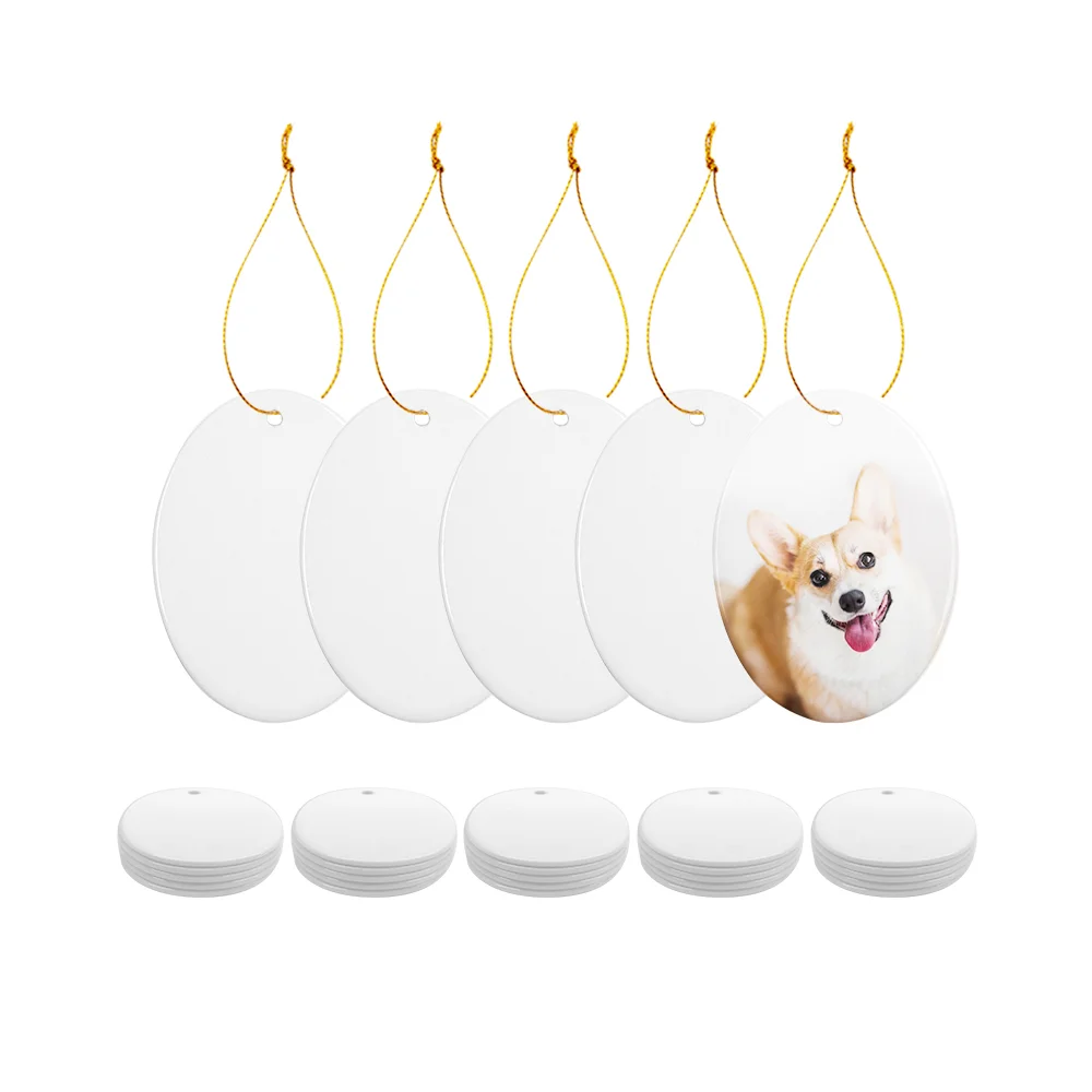 Sublimation Ornament Blanks Ceramic Hanging Christmas Ornaments Ball (3inch, Oval) thumbnail 8