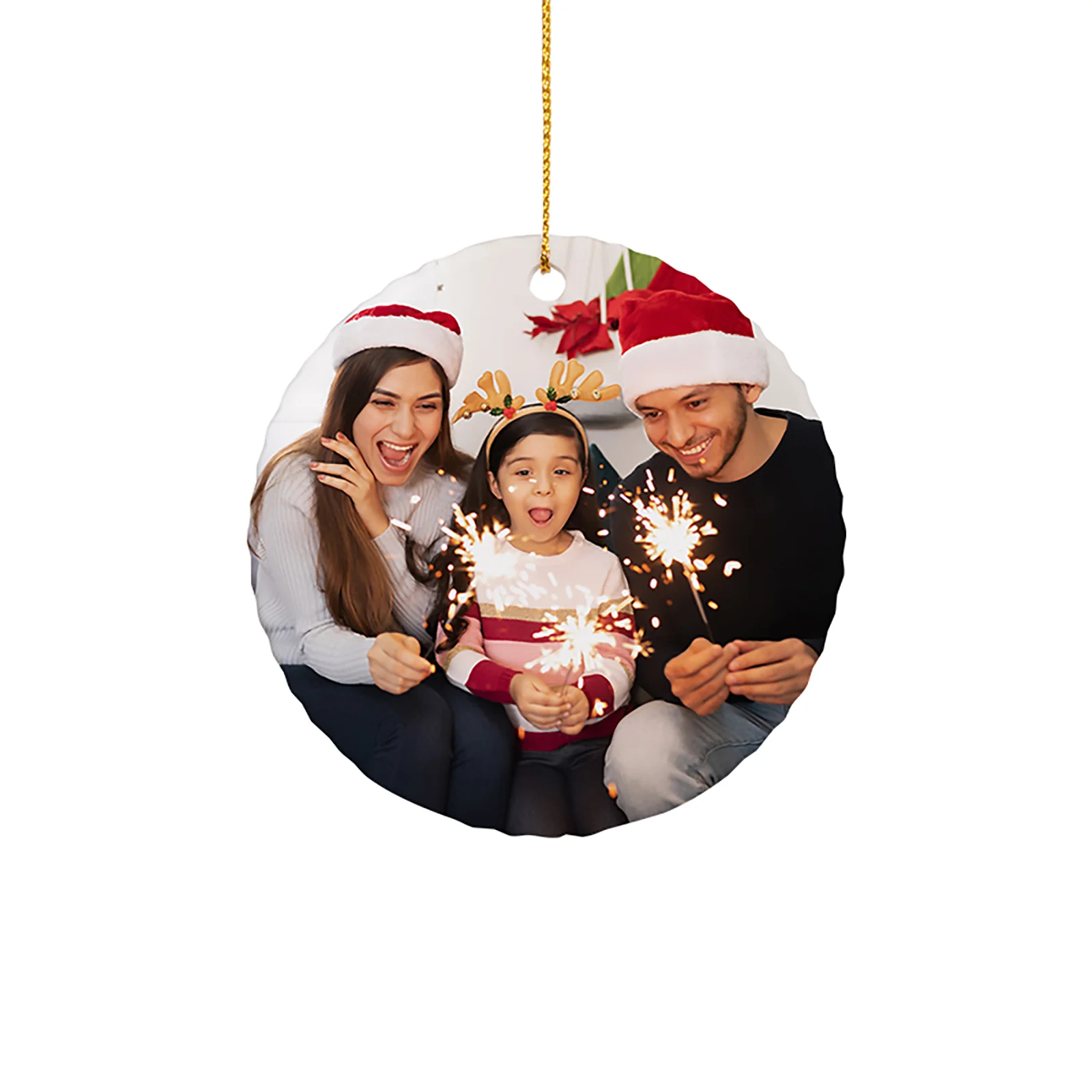 Sublimation Christmas Ornaments Blank Holiday Crafts Ceramic (3inch, Gear)