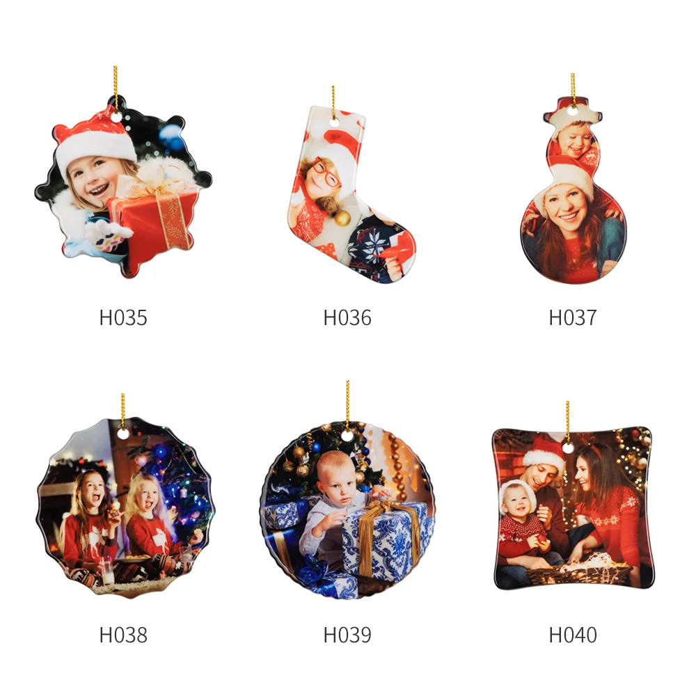 Sublimation Christmas Ornaments Blank Holiday Crafts Ceramic (3inch, Square) thumbnail 3