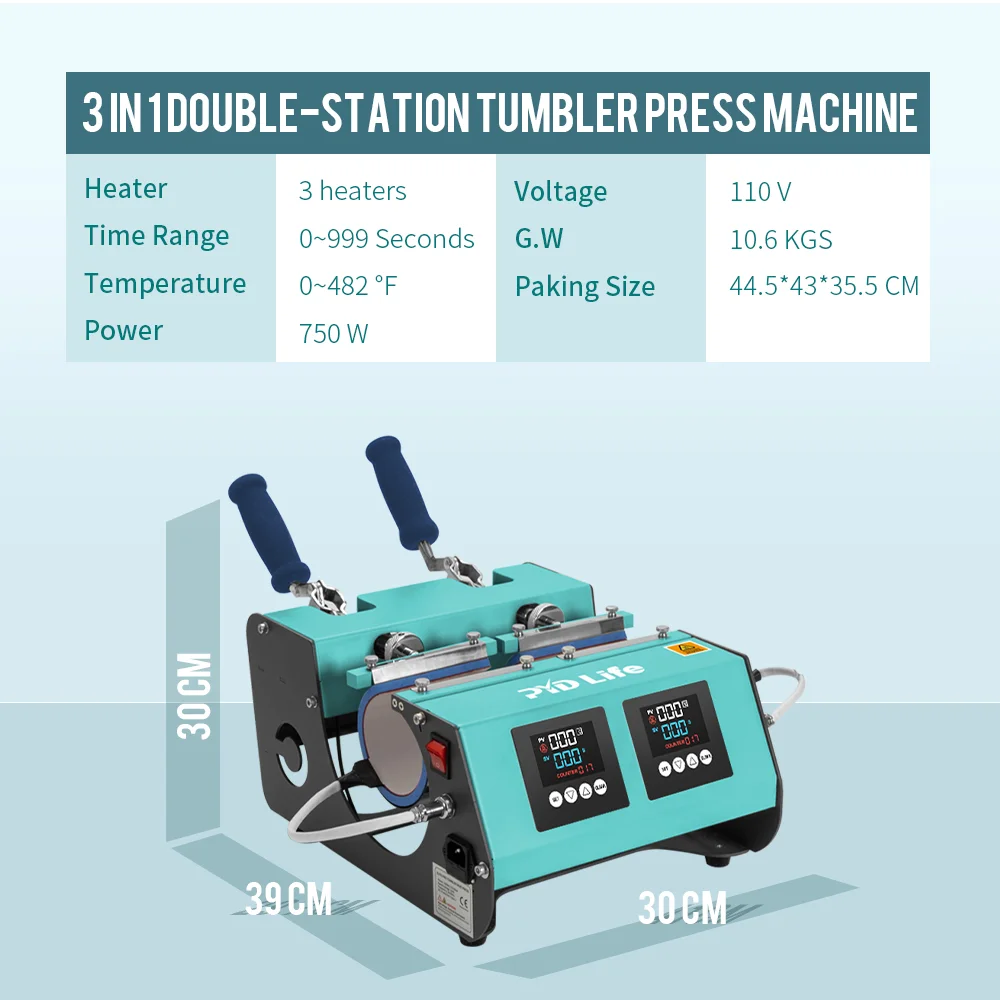 Double Station Combo Mug Press (3 in 1, Mint Green) thumbnail 3