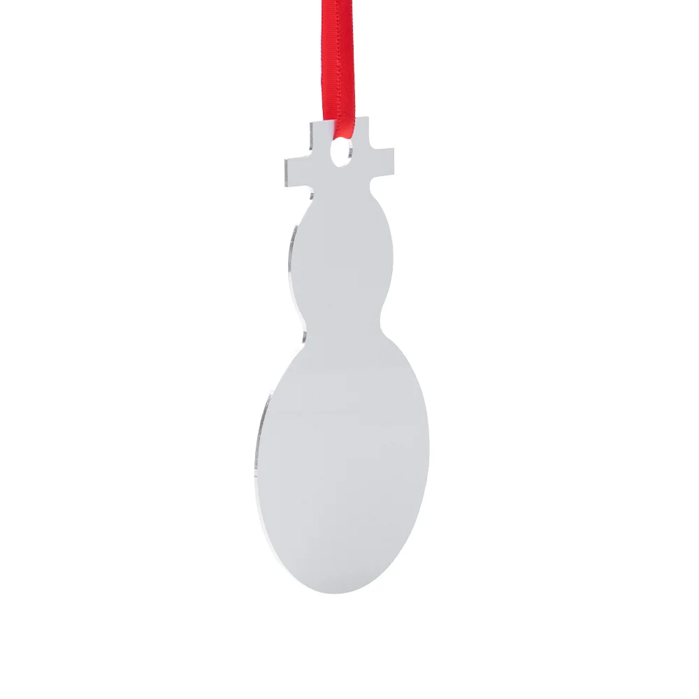 Sublimation Ornament Blanks Christmas Ball Holiday hanging Crafts Double Sided Aluminum (6*10.6cm, Snowman) thumbnail 3