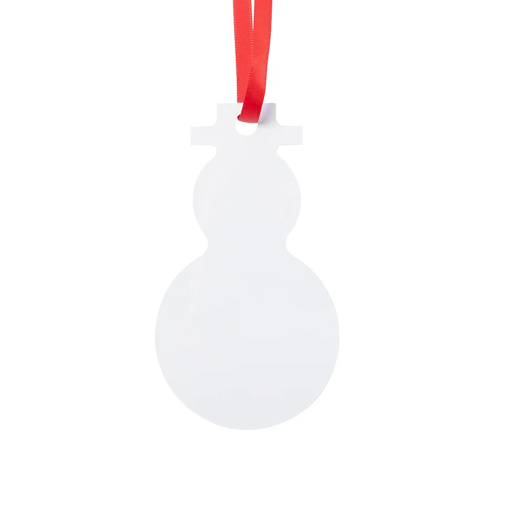 Sublimation Ornament Blanks Christmas Ball Holiday hanging Crafts Double Sided Aluminum (6*10.6cm, Snowman) - image 1