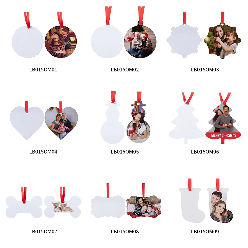 Sublimation Ornament Blanks Aluminum Hanging Ornaments Christmas Tree Decoration (6*9.8cm, Rectangular) thumbnail 5