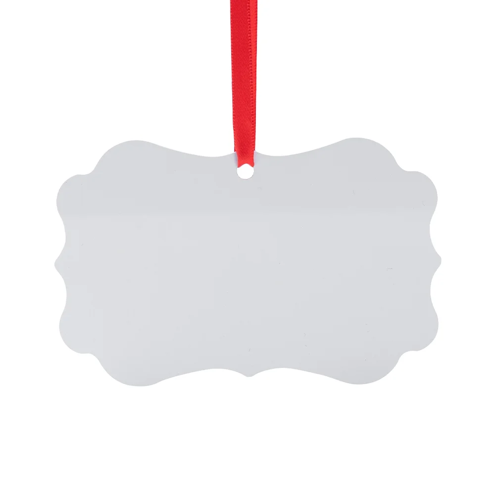 Sublimation Ornament Blanks Aluminum Hanging Ornaments Christmas Tree Decoration (6*9.8cm, Rectangular) - image 1