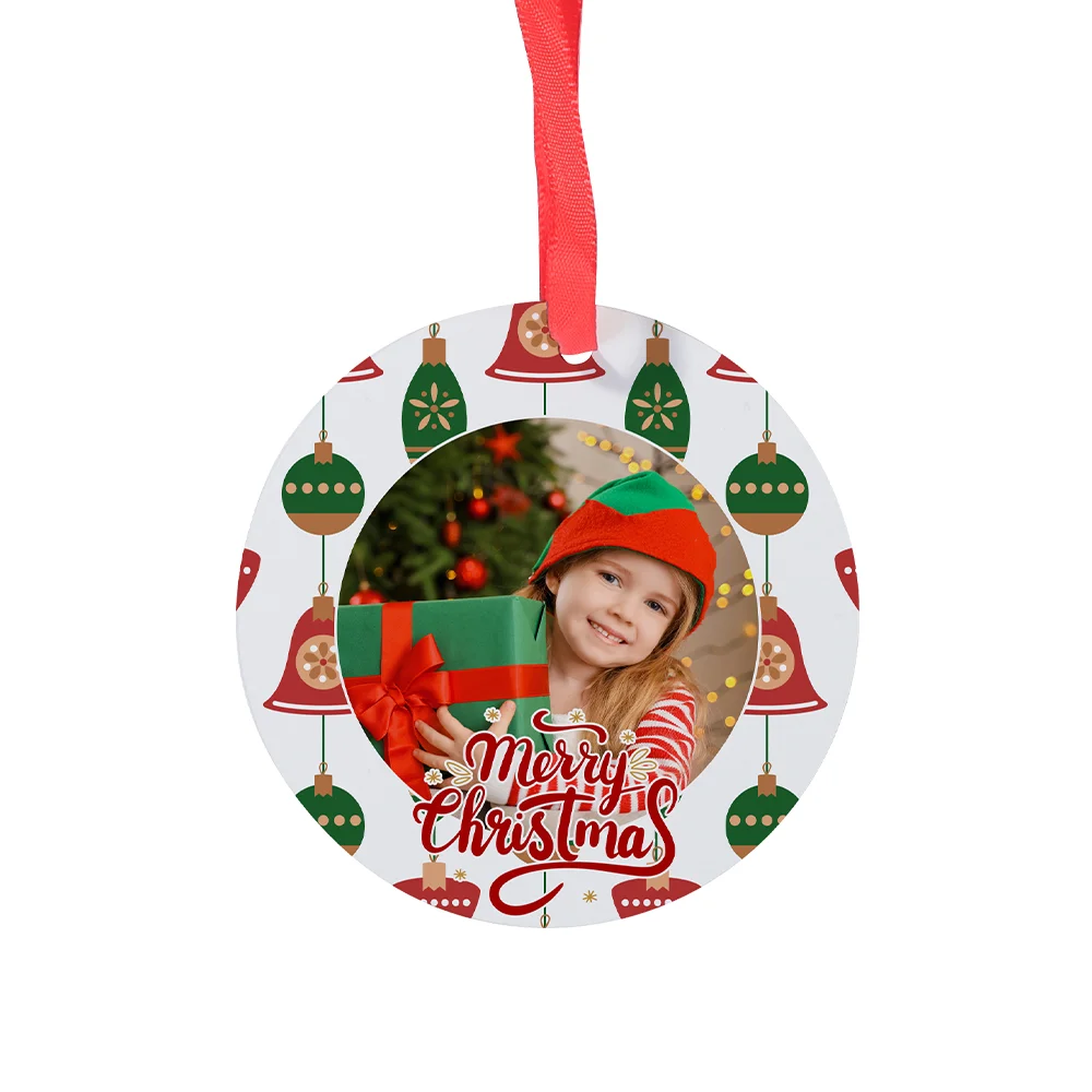 Sublimation Ornament Blanks Christmas Ball Holiday hanging Crafts Aluminum (3.5inch, Round)