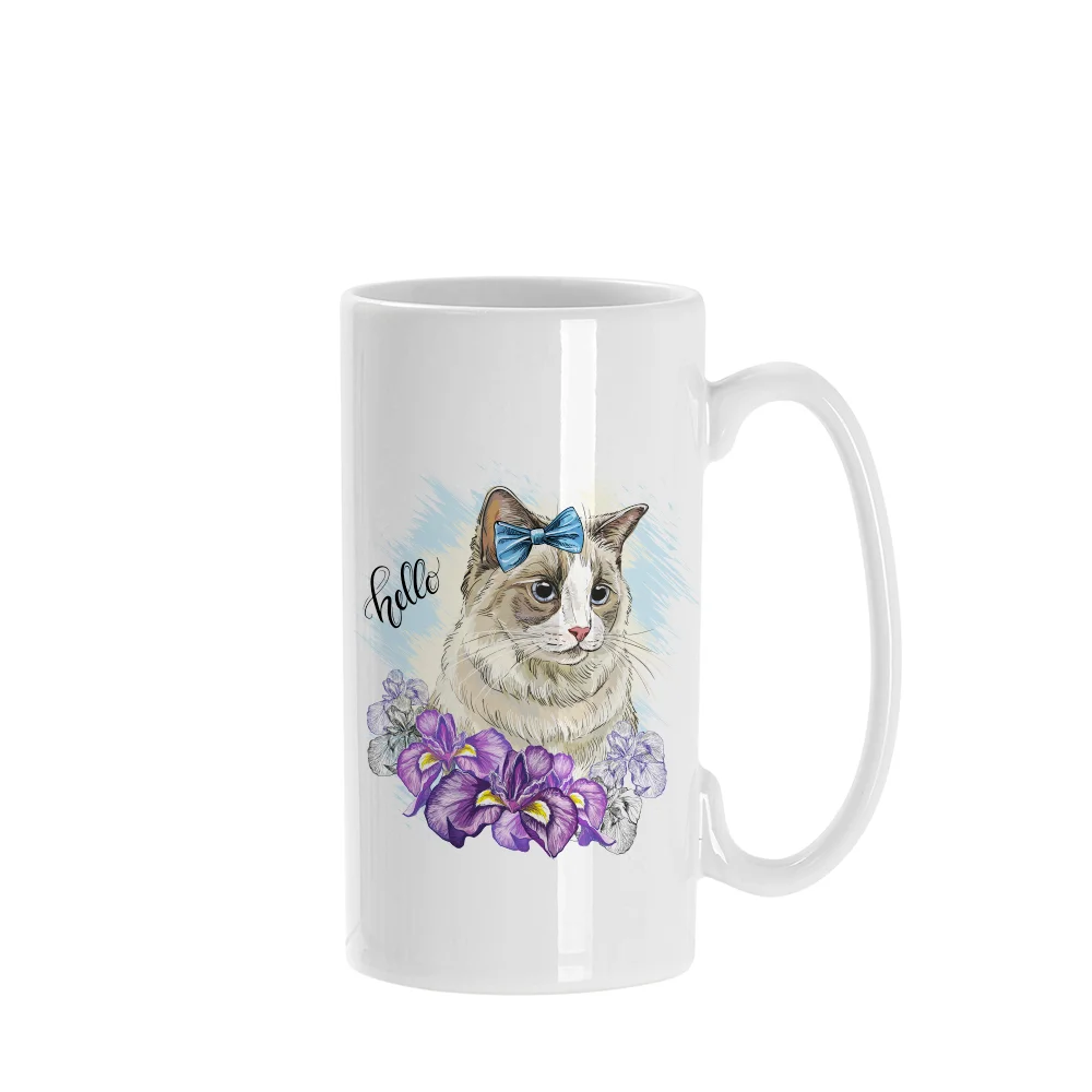 13oz 380ml Sublimation White Skinny Ceramic Tumbler thumbnail 2