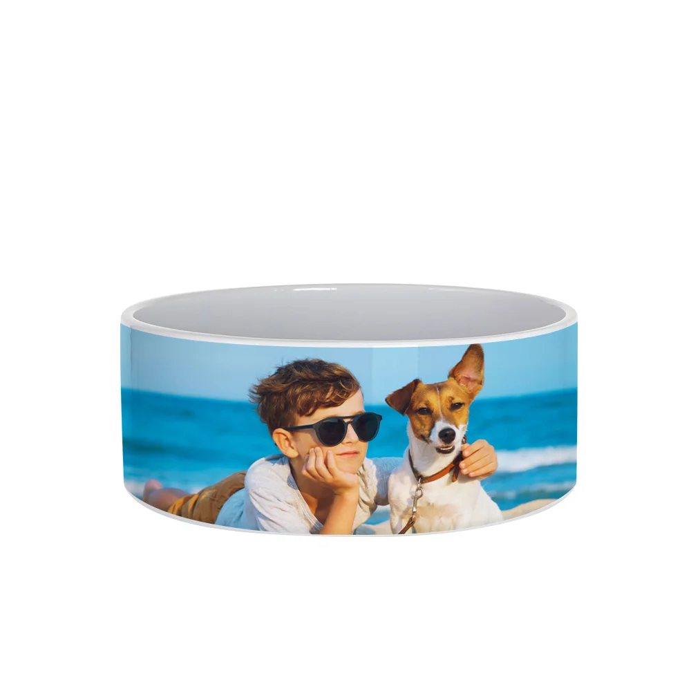 White Sublimation Ceramic Pet Dog Bowl