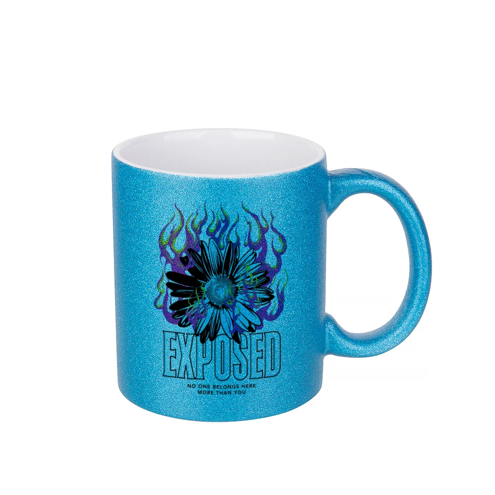 11oz 330ml Blank Sublimation Glitter Ceramic Mug(Blue) thumbnail 2
