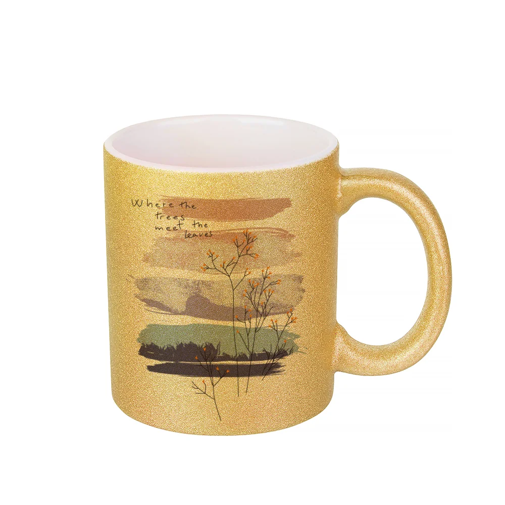 11oz 330ml Blank Sublimation Glitter Ceramic Mug(Gold) thumbnail 2