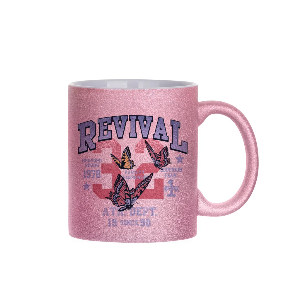 11oz 330ml Blank Sublimation Glitter Ceramic Mug(Pink) thumbnail 2
