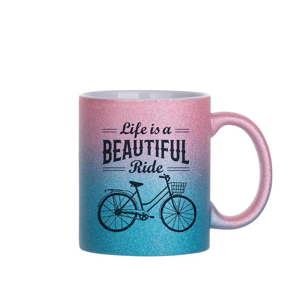 11oz/330ml Gradient Bottom Glitter Mug(Pink+Light Blue) thumbnail 2