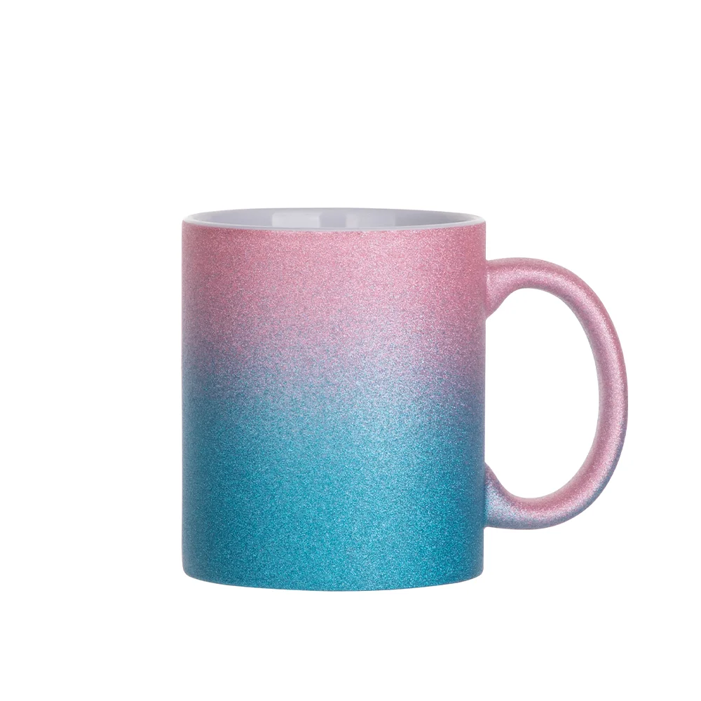 11oz/330ml Gradient Bottom Glitter Mug(Pink+Light Blue) thumbnail 1
