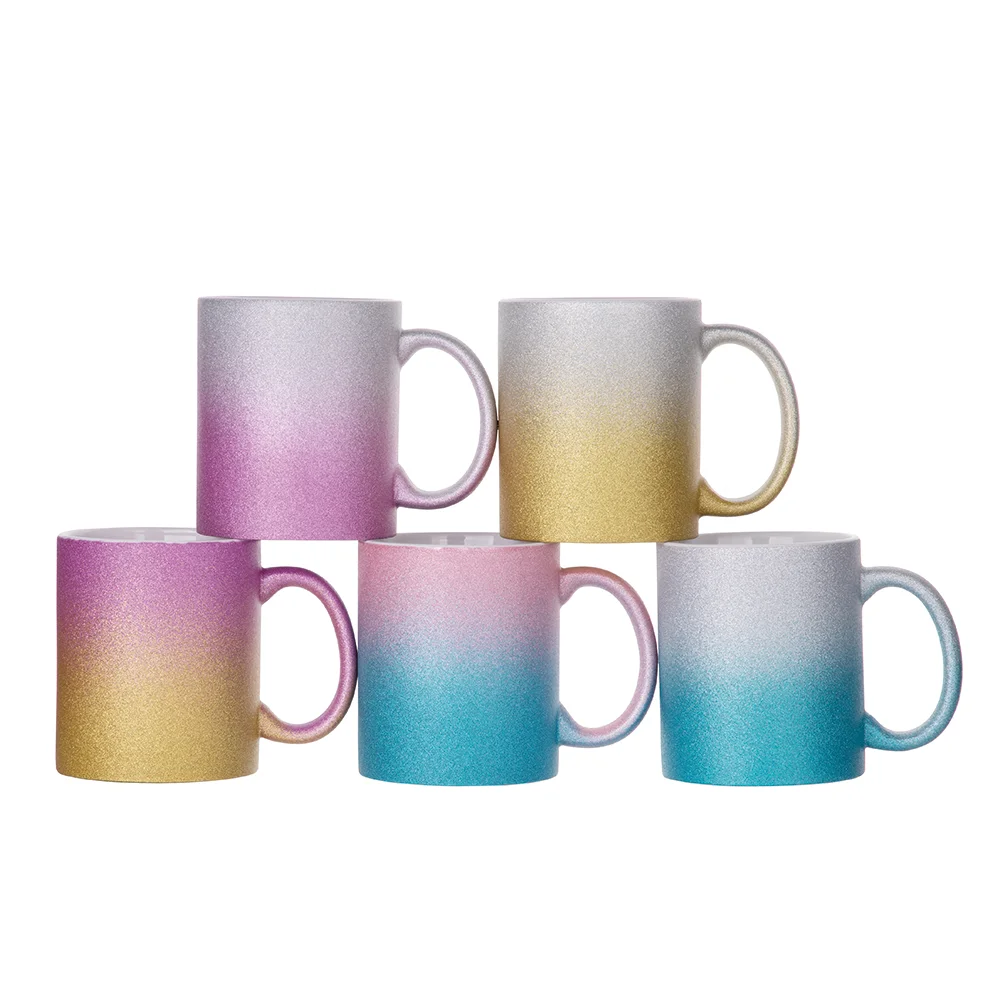 11oz 330ml Blank Sublimation Glitter Ceramic Mug (Purple+Gold) thumbnail 4