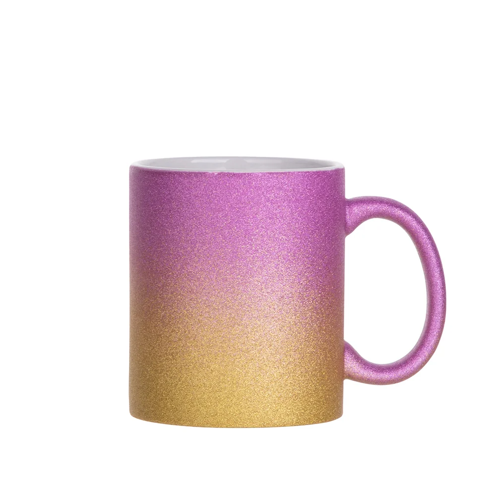 11oz 330ml Blank Sublimation Glitter Ceramic Mug (Purple+Gold) thumbnail 1