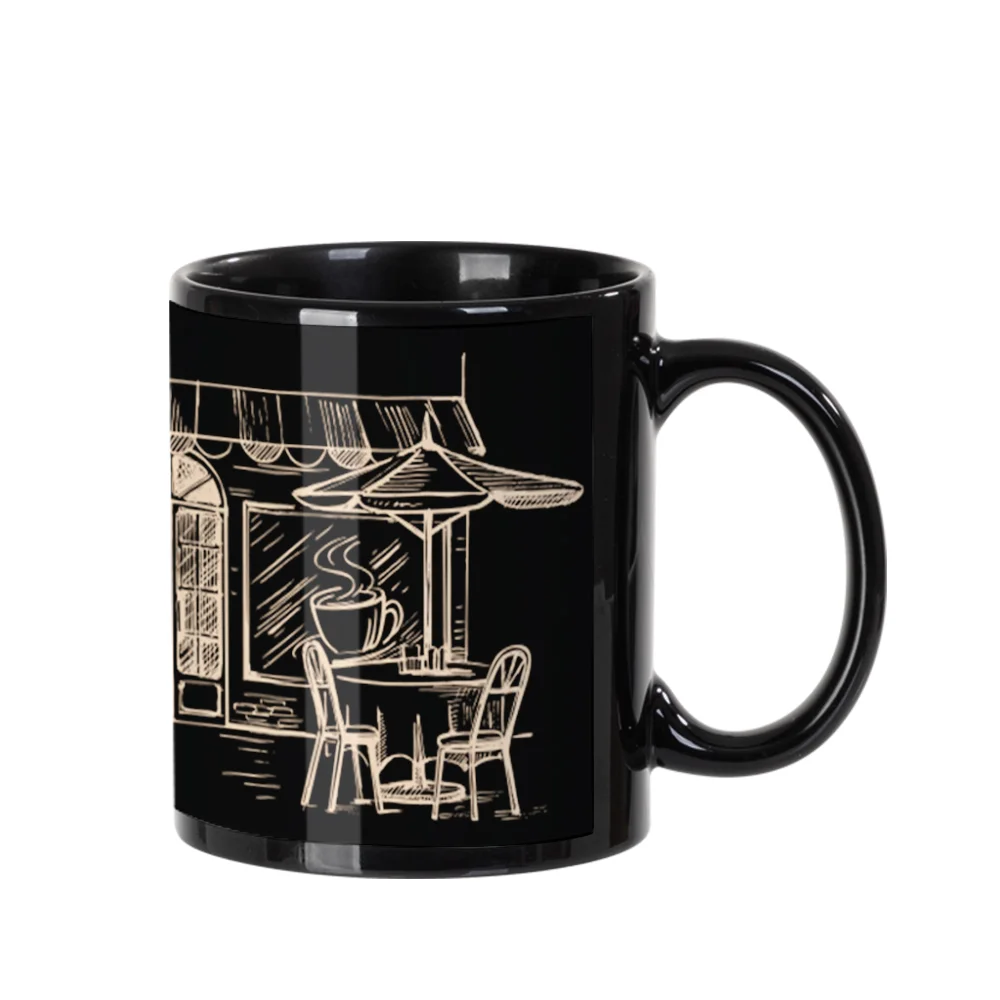 11oz Full Colour Mug with White Patch-Black thumbnail 2