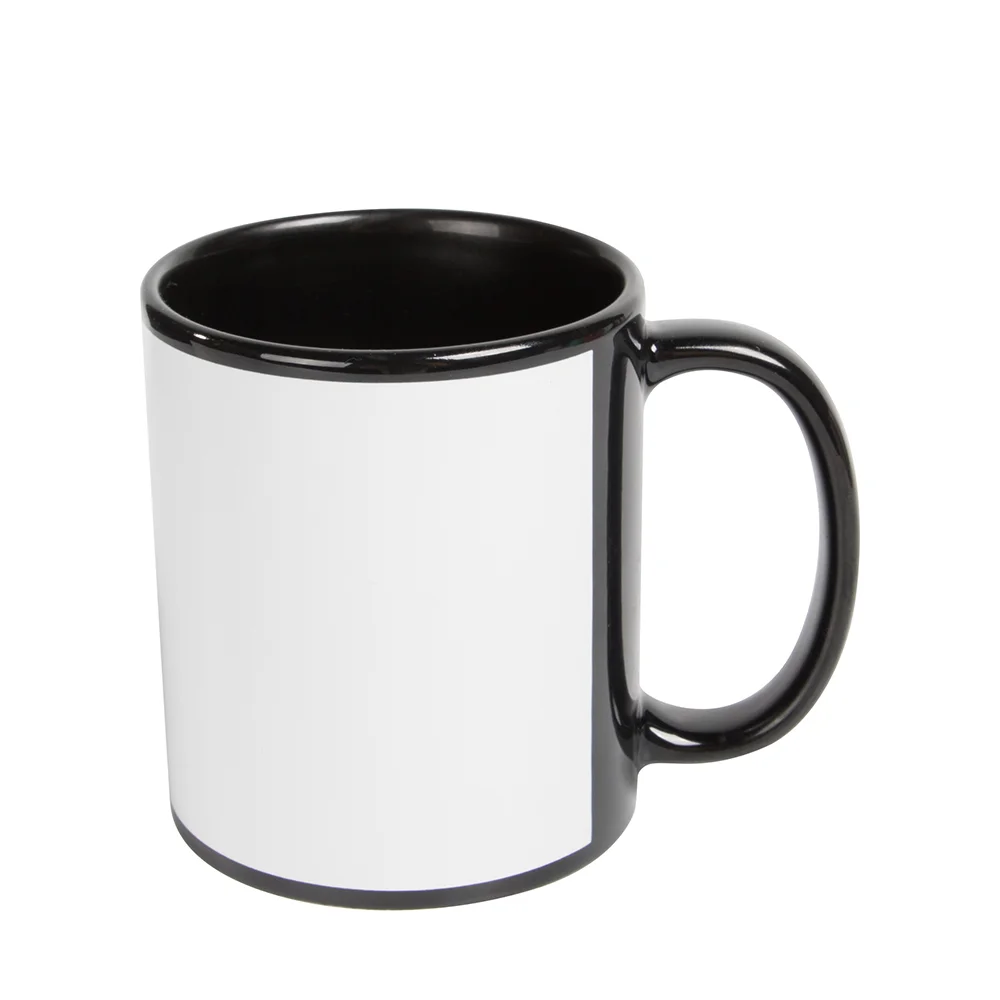 11oz Full Colour Mug with White Patch-Black thumbnail 3