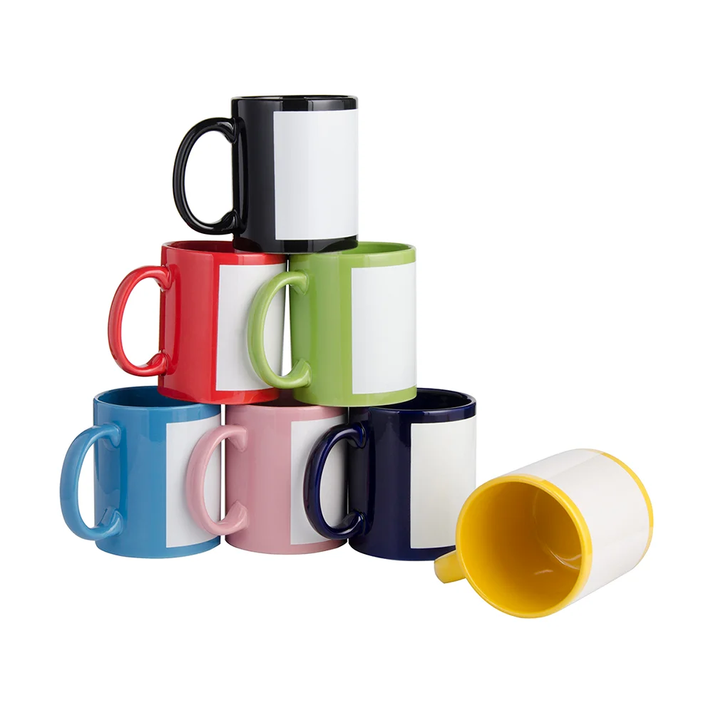 11oz Full Colour Mug with White Patch-Black thumbnail 6