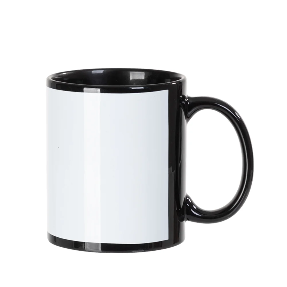11oz Full Colour Mug with White Patch-Black thumbnail 1