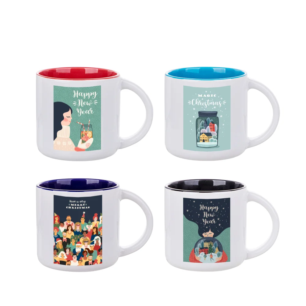 14oz Two-Tone Color Mug (Black, Dark Blue, Light Blue, Red) thumbnail 2