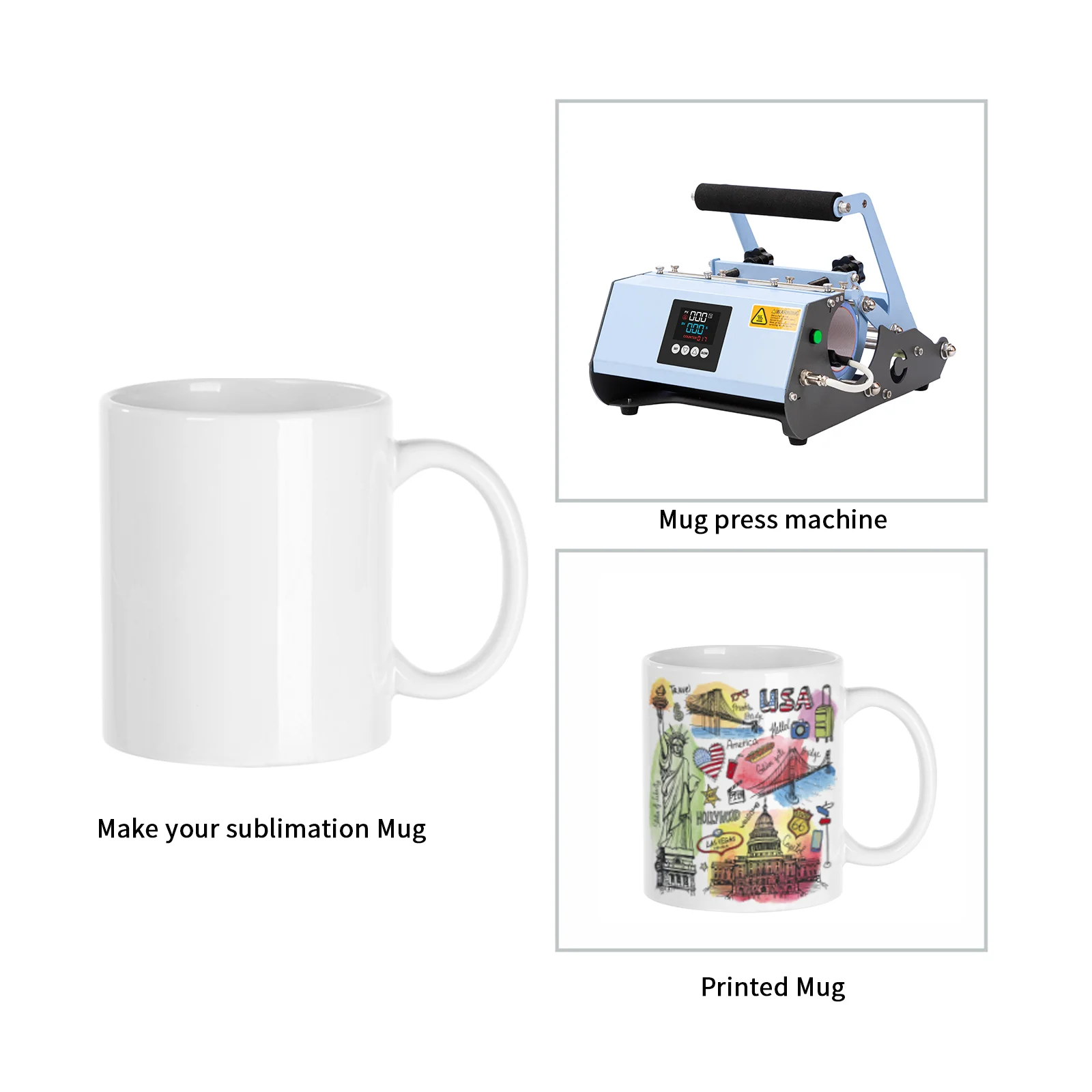 11 oz Sublimation Blank Ceramic Coffee Mug thumbnail 8