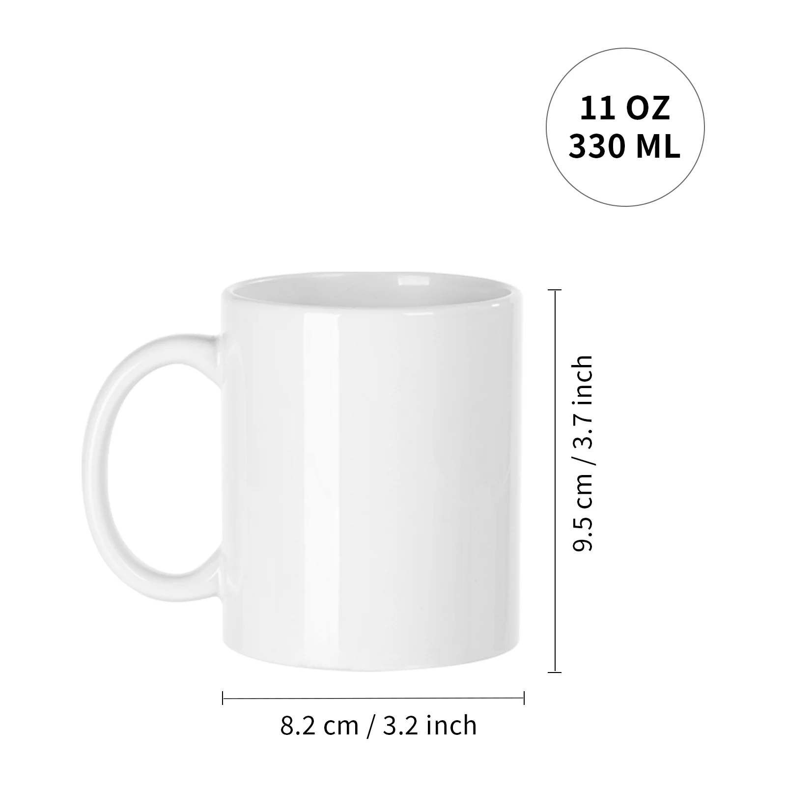11 oz Sublimation Blank Ceramic Coffee Mug thumbnail 10