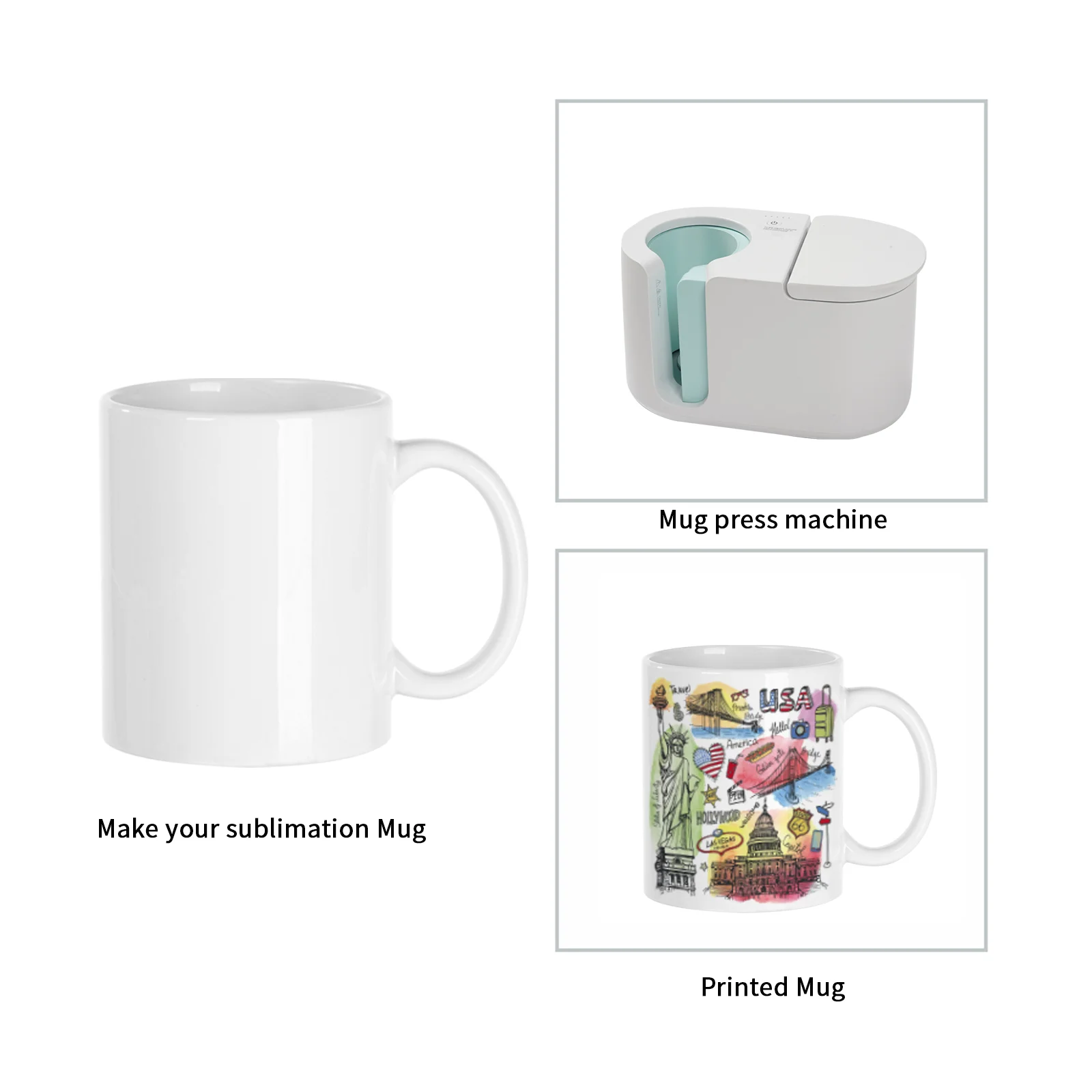 11 oz Sublimation Blank Ceramic Coffee Mug thumbnail 12