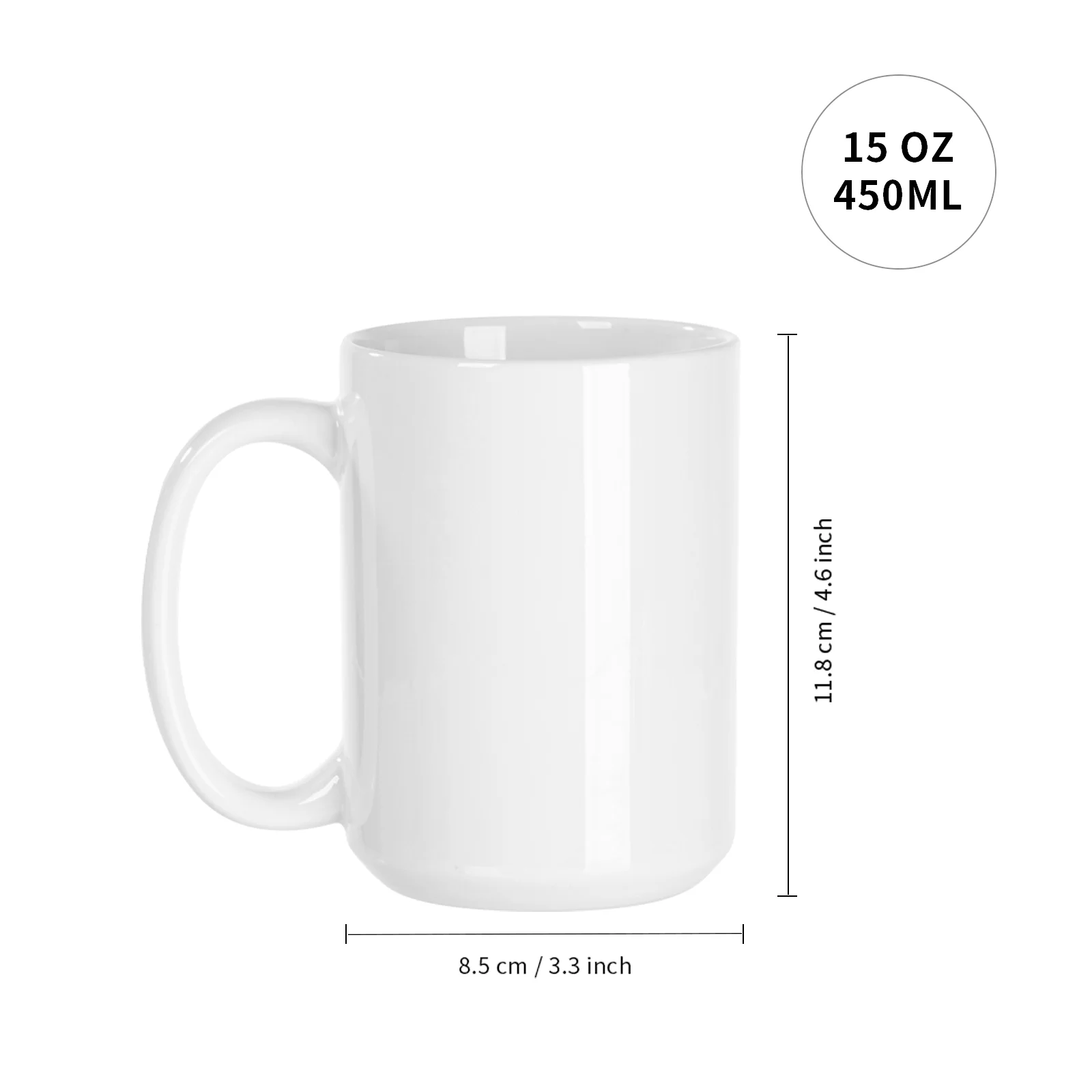 15 oz Sublimation Blank Ceramic Coffee Mug thumbnail 9