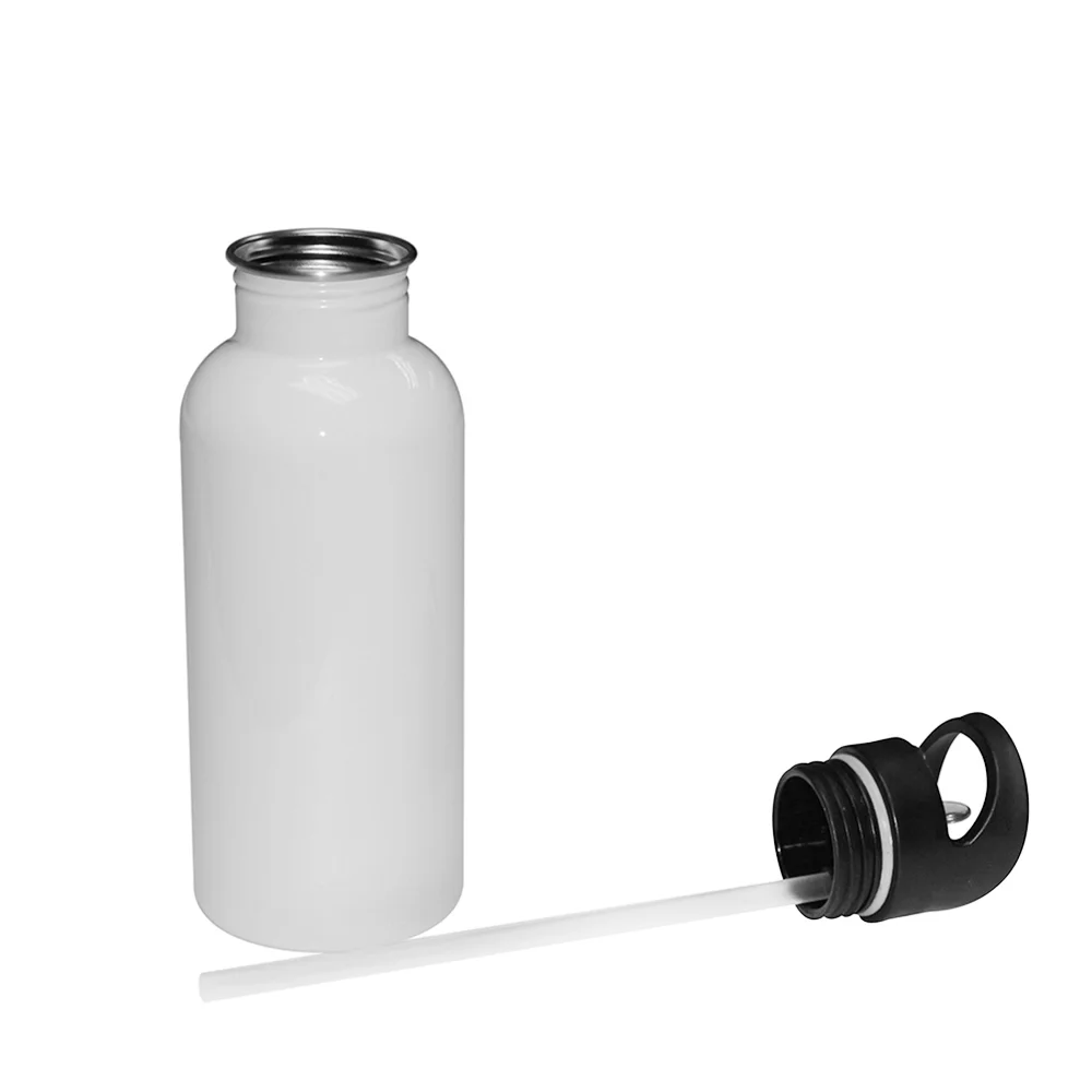 600ml Stainless Steel Water Bottle with Straw Top - White thumbnail 3