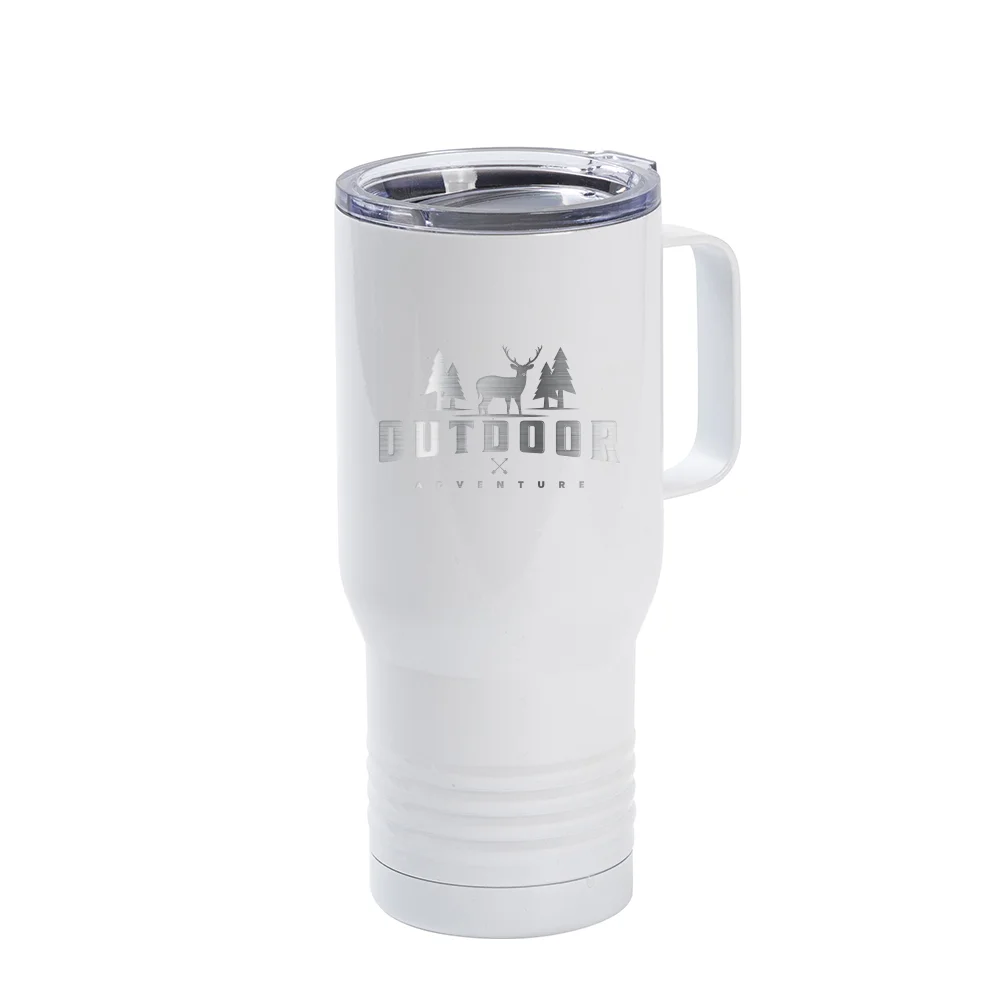 Stainless Steel Tumbler with Handle w/ Ringneck Grip(22oz/650ml,Sublimation Blank,White) thumbnail 4