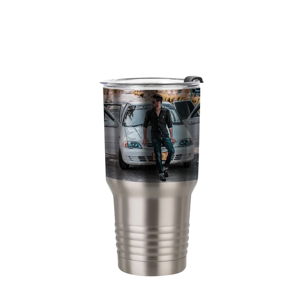 30oz/900ml Stainless Steel Tumbler w/ Ringneck Grip (Plain, Stainless steel) thumbnail 3