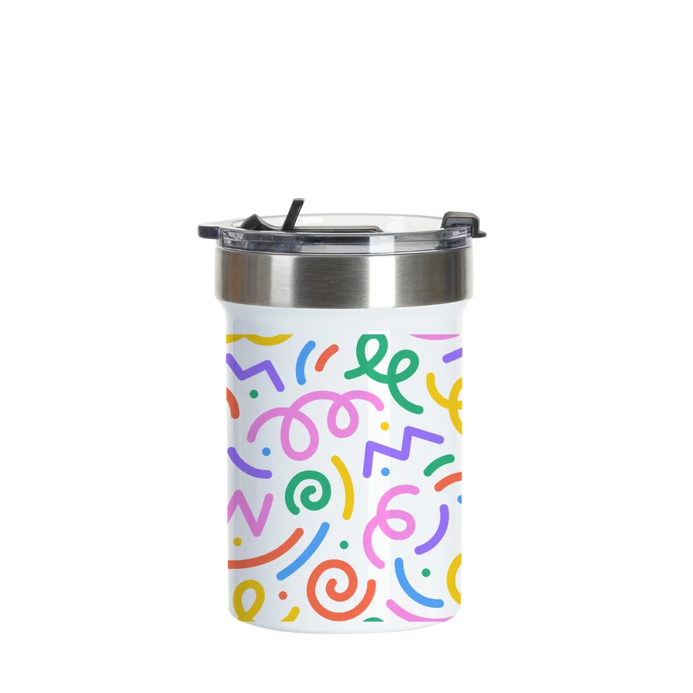 18oz/550ml Stainless Steel Travel Tumbler with Flip Lid(White) thumbnail 2