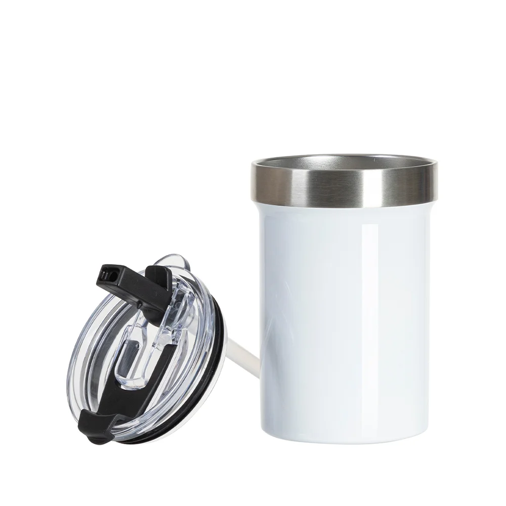 18oz/550ml Stainless Steel Travel Tumbler with Flip Lid(White) thumbnail 6