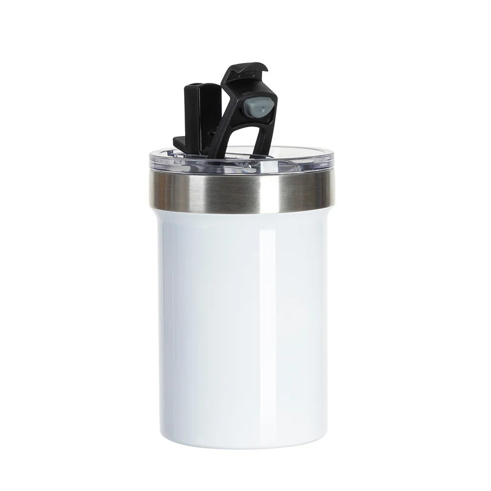 18oz/550ml Stainless Steel Travel Tumbler with Flip Lid(White) thumbnail 7