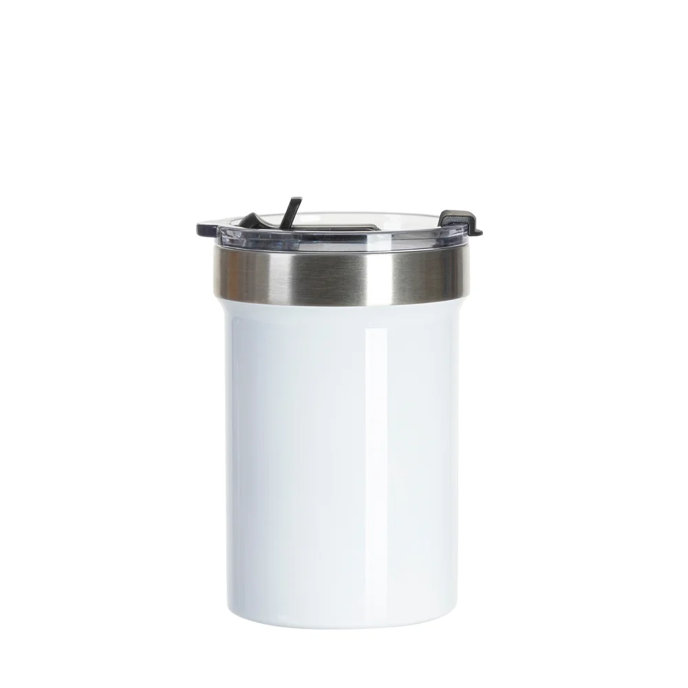 18oz/550ml Stainless Steel Travel Tumbler with Flip Lid(White) thumbnail 1