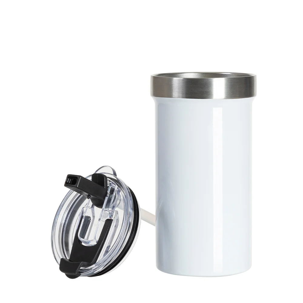 22oz/650ml Stainless Steel Travel Tumbler with Flip Lid(White) thumbnail 5