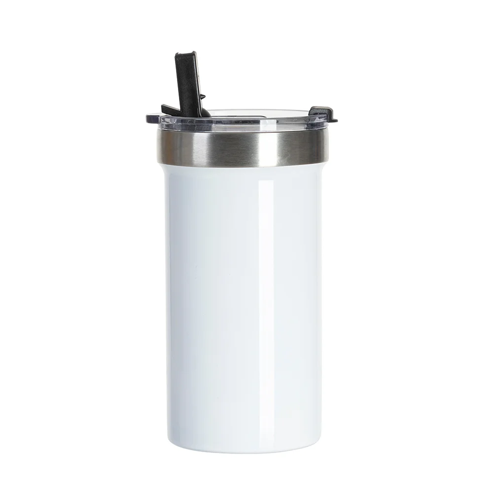 22oz/650ml Stainless Steel Travel Tumbler with Flip Lid(White) thumbnail 6