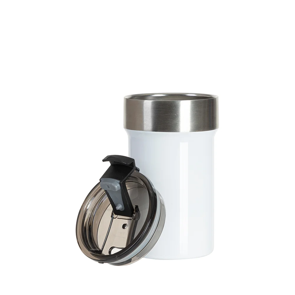 13oz/400ml Stainless Steel Travel Tumbler with Flip Lid(White) thumbnail 5