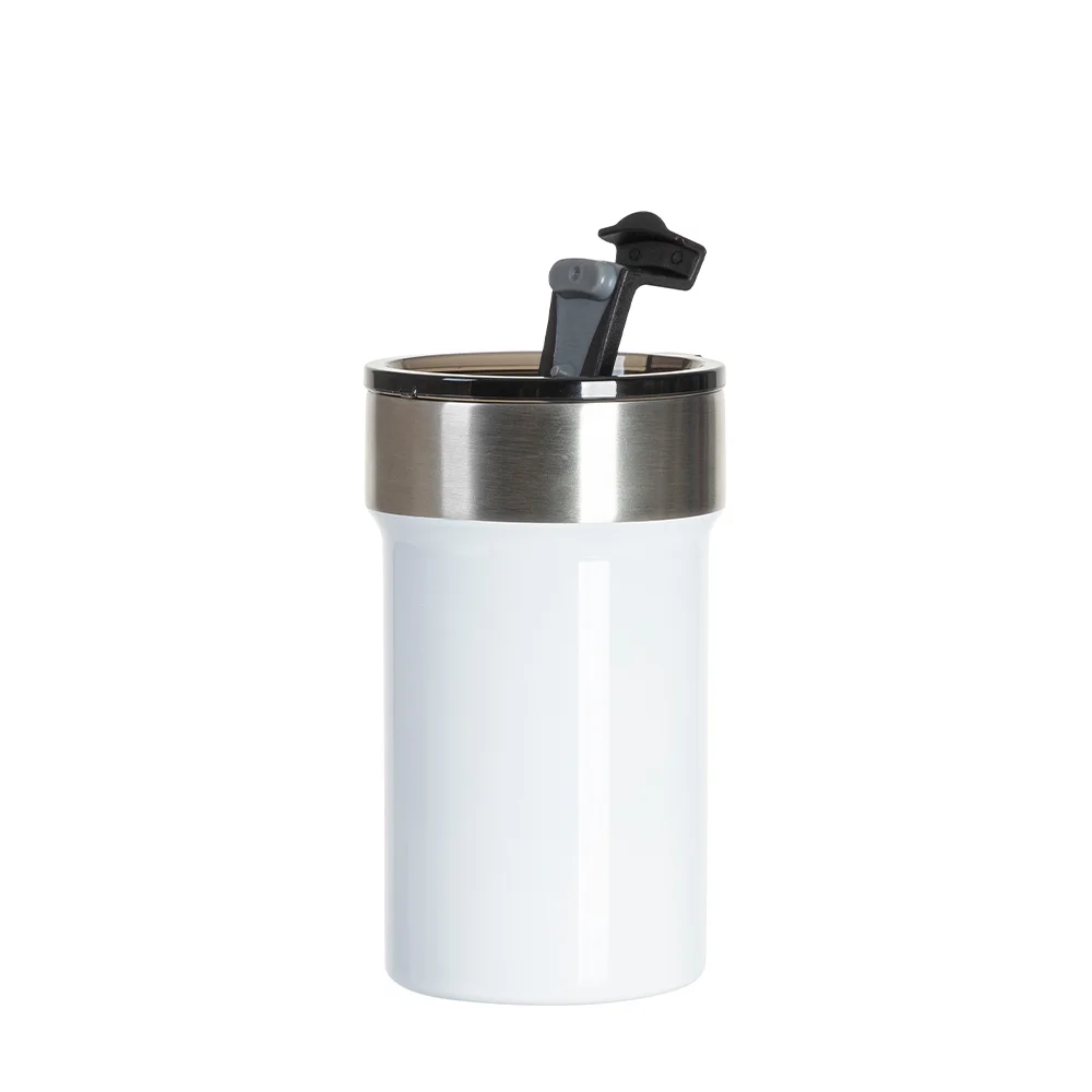 13oz/400ml Stainless Steel Travel Tumbler with Flip Lid(White) thumbnail 6