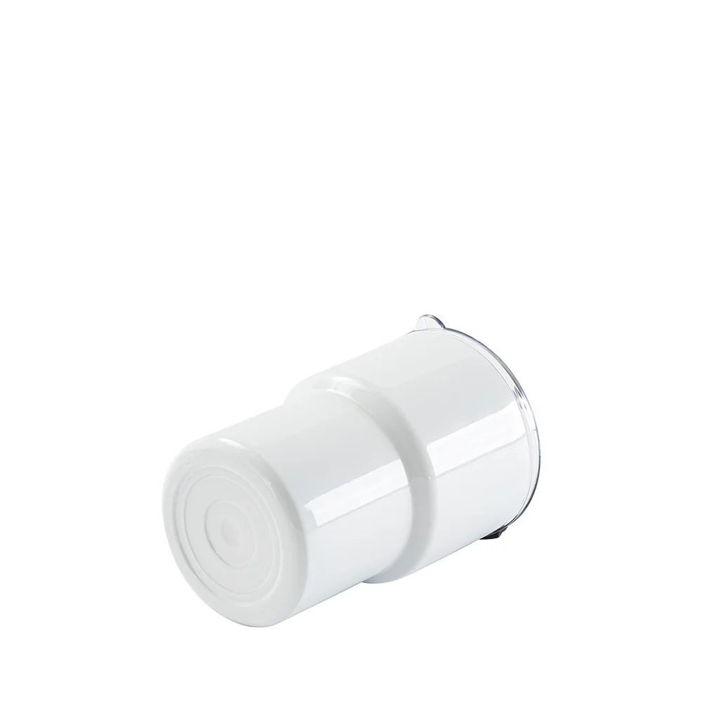 17oz/500ml Stainless Steel Travel Tumbler with Flip Lid & Metal Straw (White) thumbnail 3