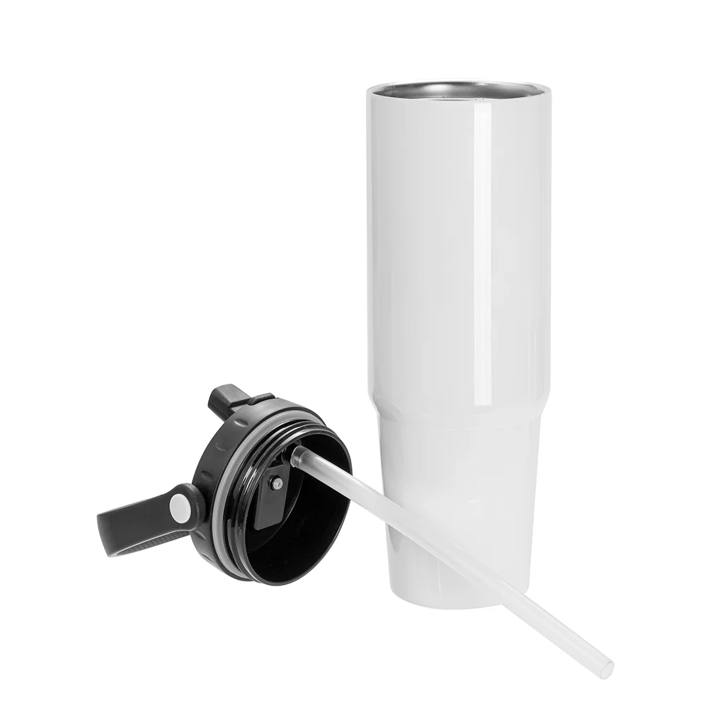 36OZ/1080ml Stainless Steel Travel Tumbler with Portable Lid(White) thumbnail 3