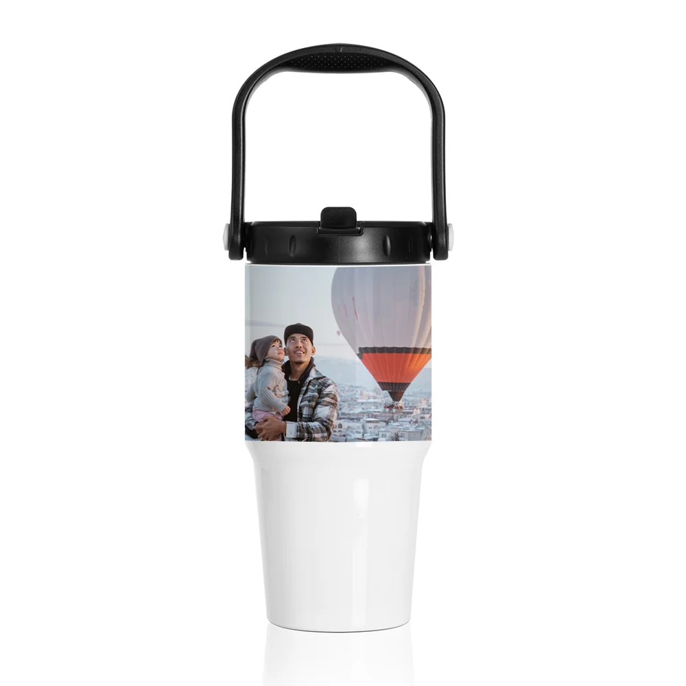 20oz/600ml Stainless Steel Travel Tumbler with Portable Lid(White) thumbnail 2