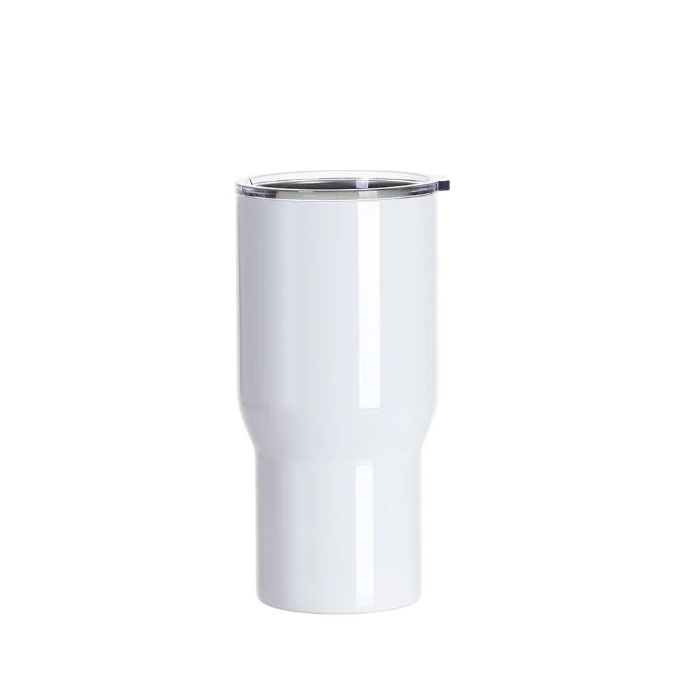 22oz/650ml Stainless Steel Travel Tumbler with Clear Waterproof Lid (White) thumbnail 1