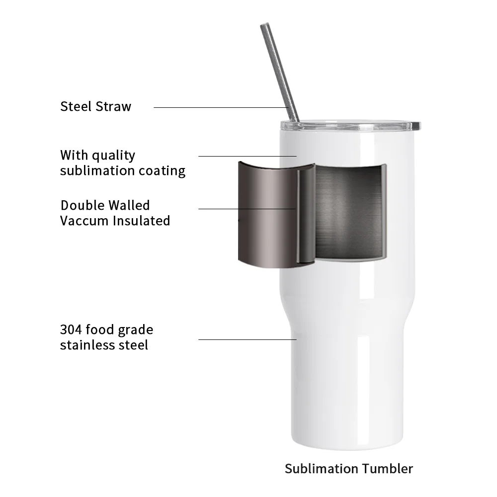25oz/750ml Stainless Steel Travel Tumbler with Clear Flat Lid (White) thumbnail 6
