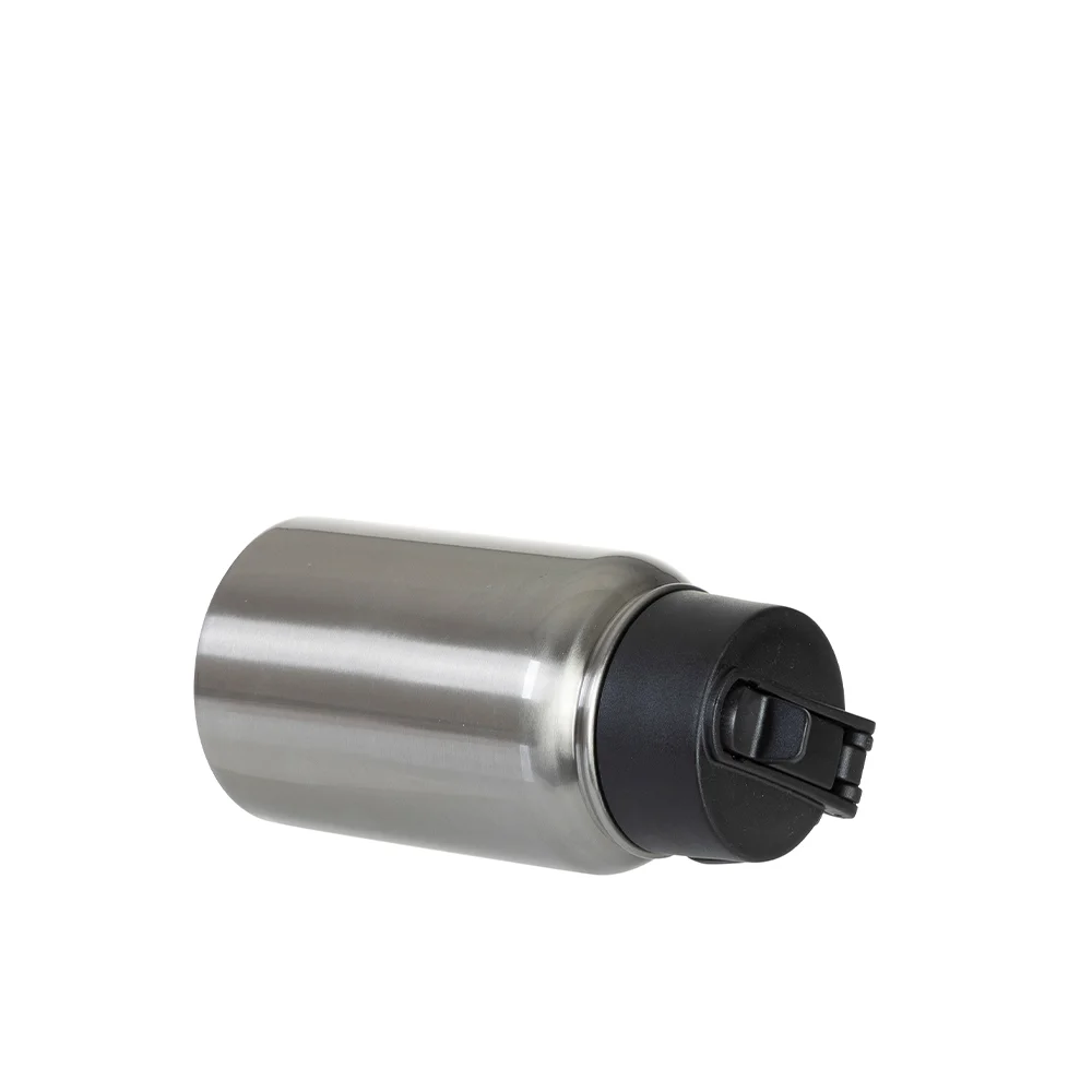 17oz/500ml Stainless Steel Water Bottle w/ Wide Mouth Straw & Portable Lid (Silver) thumbnail 6