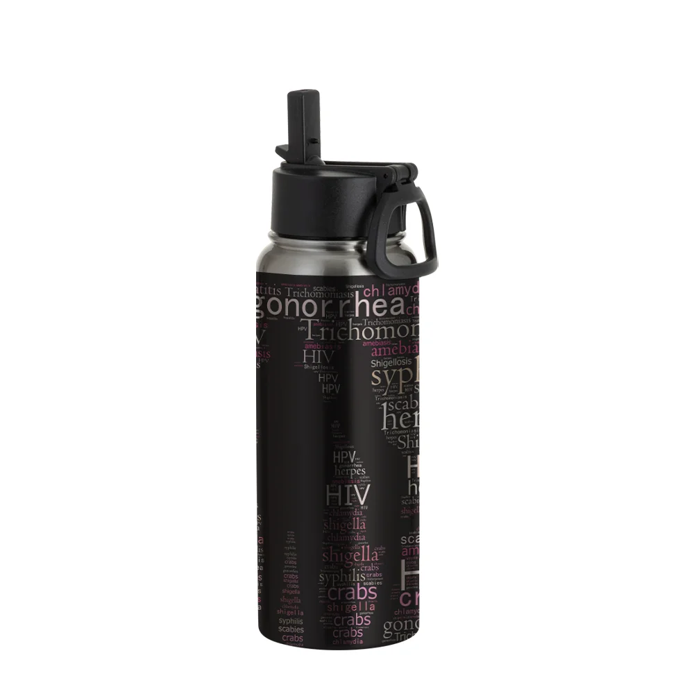 30oz/900ml Stainless Steel Water Bottle w/ Wide Mouth Straw & Portable Lid (Silver) thumbnail 4